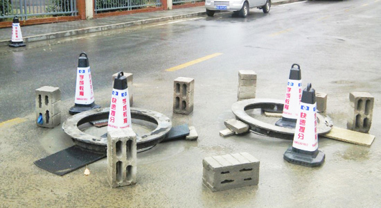 Smart city- manhole cover tilt angle sensors, smart shelves, smart light poles